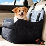 TOPOmerice Dog Car Seat for Small Dogs, Elevated Booster Seat with Leash