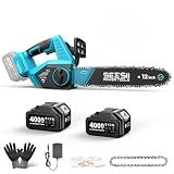 SEESII 12-Inch Electric Chainsaw Cordless, Brushless Motor