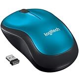 Logitech M185 Wireless Mouse, 2.4GHz with USB Mini Receiver, 12-Month Battery Life, 1000 DPI Optical Tracking, Ambidextrous, Compatible with PC, Mac, Laptop - Blue