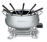 Cuisinart Fondue Pot Set, 3-Quart Stainless Steel Electric Fondue Pot for Chocolate, Cheese, Broth, and Oil, Includes 8 Forks, Temperature Control, Nonstick Interior, Dishwasher Safe, CFO-3SSNAS