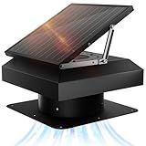Hon&Guan Solar Attic Fan with Thermostat, 40 Watt Solar Roof Vent Fan, 12", 2000 CFM, Cools up to 2500 Sq.Ft, 2 Modes