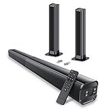 dotn Sound Bar, 80W SoundBar for Smart TV, 2026 Bluetooth 5.3 Soundbar, Home Theater Surround Sound, 2 in 1 Detachable Home Speaker Bass, ARC/Optical/AUX/Connections, for TV/PC/Projectors