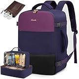 LOVEVOOK Travel Backpack for Women, Carry On Backpack Flight Approved with 3 Packing Cubes,TSA Personal Item Travel Bag Fits 15.6” Laptop,Weekender Hiking Business Luggage Daypack