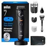 Braun All-in-One Series 7 Men's Electric Beard Trimmer, Hair Clipper, Shaver & Razor for Face, Hair & Body, All-in-One AIO 7535 with Gillette ProGlide Razor, Cordless