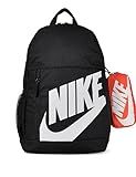 Nike Unisex Children's Backpack (20 L, Older Children) Backpack, Black/Orange/White, Einheitsgröße, Sports