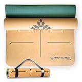 Premium Cork Yoga Mat 6mm Thick Non-Slip – Hot Yoga Mat Sweat Resistant Cork & Rubber with Alignment Lines, Extra Large 72x26, Joint Support, Carry Strap – Rayforce