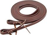 Jeereal Extra Heavy Harness Split Reins, Heavy Oil Weighted,Broken in,1/2" Width Supple Leather Reins (1/2" x 7')