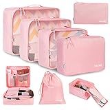 BAGAIL 8 Set Packing Cubes Luggage Packing Organizers for Travel Accessories-Blush Pink