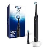 Oral-B iO Series 2 Rechargeable Electric Powered Toothbrush Starter Kit, Night Black with 2 Brush Heads - Automatic Pressure Sensor to Protect Gums - 3 Modes - 2 Min Timer