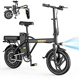 WERHY Electric Bike for Adults, 500W Motor, 22 MPH Max Speed Folding Ebike, 14" Electric Bicycles, Max 30 Miles Range (Pedal Assist Mode), Mini E Bikes