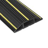 10Ft Cord Cover Heavy Duty Cable Protector 3 Channels Contains Cords, Cables and Wires, Easy to Unroll-Conceal Wires of Home, Office, Warehouse(Black)