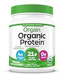 Orgain Organic Unflavored Vegan Protein Powder, Natural Unsweetened - 21g of Plant Based Protein, Non Dairy, Gluten Free, No Sugar Added, Soy Free, Non-GMO, 1.59 lb (Packaging May Vary)