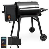 Brisk It Zelos-450 WiFi A.I. Electric Wood Pellet Smoker Grill - Smart Grill With Waterproof Cover– 450 sq.in Cooking Area,7-in-1 Outdoor Grill & Smoker, PID Controller (Up to 500°F), Meat Probe