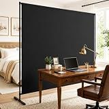 Room Divider, 72x72Inch Large Single Panel Privacy Screen with Thickened Fabric,Freestanding Partition Wall for Room Separation,Portable for Indoor Office,Bedroom,Studio Apartment, Black