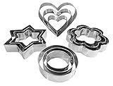 Metal Cookie Cutters Set- Heart, Star, Round, Flower - 12Pcs Cookie Cutters - Heart Star Cookie Cutter Round Small Cutter Flower Cookie Cutter for Baking