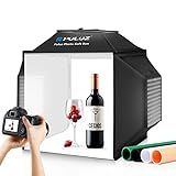 PULUZ Upgraded 16x16 inch Photo Light Box, 480 LEDs Photo Studio Tent Soft Box, CRI 95+ Dimmable Shooting Box with 4 Backdrops for Product Photography