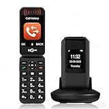 SilisoundTek 4G Flip Phone Unlocked, 2.8+1.5" Dual Screen Flip Phones for Seniors, SOS Button丨Speed Dial丨Large Fonts丨Charging Dock丨1400mAh Battery