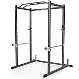 Iron Crush i200 Power Rack – Multi-Function Squat Rack with Solid Safety Bars and J-Hooks – Optional LAT Pulldown, Landmine Attachments - Home Gym Power Cage Bench Rack (Power Rack Only)