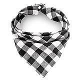 Plaid Bandana Triangle Scarf by Brand - Fall Dual Layer Soft Cotton for Dogs - Adjustable, Washable - Birthday Occasion - For Girl, Boy Dogs & Puppies - Small to Extra Large Sizes