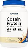 Nutricost Casein Protein Powder 2lb Vanilla - Micellar Casein, Gluten Free, Non-GMO