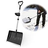 Snow Shovel for Driveway Home Garage Snow Removal with D-Grip Handle, Large Capacity Shovel for Garden Car Camping Outdoor