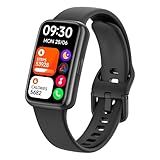 Fitness Tracker Watch for Men & Women, 1.47" HD with Bluetooth, 24/7 Heart Rate & Blood Oxygen Monitor, Sleep & Step Counter, 100+ Sports Modes, 3ATM Waterproof, Compatible with Android iOS Black