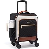 LOVEVOOK Underseat Carry On Luggage Airline Approved, 16 Inch Softside Suitcases with Wheels, Lightweight Spinner Carry on Suitcase with TSA Lock Weekender