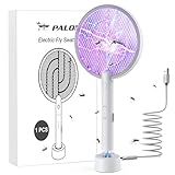 PALONE Electric Fly Swatter 4000V Bug Zapper Racket 2 in 1 Fly Swatter with 1200mAh Battery Rechargeable Mosquito Killer Lamp with 3 Layers Safety Mesh for Indoor and Outdoor