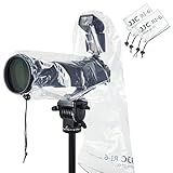 2 Pack 18" Long Camera Lens Rain Cover Raincoat with Flash Dust Sleeve Protector for Canon EOS R5 R6 Rp 5D 6D 7D 90D 80D 77D 70D Nikon Z7II Z6II Z5 Z50 D850 D810 D780 D750 D610 D500 D3500 D5600 D7500