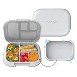 Bentgo Chill Kids Leak-Proof Lunch Box - 4-Compartment Bento Box with Built-In Ice Pack, 3.3 Cup Capacity, PFAS & BPA-Free, Microwave & Dishwasher Safe, Ideal Size for Ages 3 to 7 (Gray)