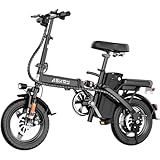 REOCRO Foldable Electric Bike for Adults, 14" Folding E-Bike with 500W Peak Motor, Electric Bicycle with 48V Removable Battery UL 2849 Certified, 25 Miles PAS Range, Commuter Mini E-Bikes