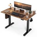 Claiks Electric Height Adjustable Standing Desk, 48x24 Inch, Rustic Brown