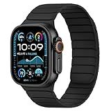 Tasikar Magnetic Bands Compatible with Apple Watch 49mm 46mm 45mm 44mm 42mm Soft Silicone Replacement Loop Wristband for iWatch Ultra 3 2 1 SE Series 11 10 9 8 7 6 5 4 3, Black