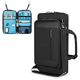 YARWO Drum Stick Bag with Hanging Hooks, Drum Mallet Holder with Adjustable Shoulder Strap for Drumsticks, Mallets, Brushes, Sheet Music, Percussion Accessories for Drummers in Band, Studio (Bag Only)