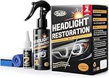 Car Headlight Restoration Kit, No Power Tools Required, Restoring to Like-New Condition, Covers 2-3 Vehicle Headlight Treatments, Headlight Cleaner and Restorer Kit, Headlight Restoration Spray
