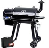 Z GRILLS ZPG-450A Wood Pellet Grill & Smoker with PID V2.1 Controller, 459 Sq in Cook Area, Meat Probe, Foldable Shelf, 8 in 1 BBQ Grill Outdoor Auto Temperature Control, Black