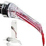 Kearning Wine Aerator Pourer Spout Rich Bubbles Decanter Spout Wine Air Aerator Improved Flavor Aerating Pourer Professional Quality Wine Pourer Aerator No-Drip Wine Accessories Gift for Wine Lover