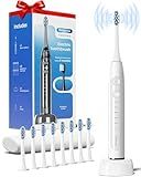 Onlyone Ultrasonic Electric Toothbrush for Adults, Rechargeable Electric Toothbrush with 8 Brush Heads, Travel Case, Charging Base & Wireless Charging - 5 Modes with Smart Timer