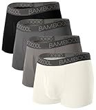 BAMBOO COOL Mens Trunks Underwear Performance Breathable Mesh Fly Zone Moisture-Wicking(4 Pack)