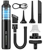 Car Vacuum Portable Cordless Handheld Vacuum Cleaner 4-in-1 Mini Cordless Vacuum with 2 Suction Modes and 16800pa Suction Power Blowing & Inflating 2 Modes Handheld Vacuum for Car, Desk, Keyboards