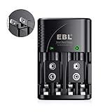 EBL Smart Rapid AA AAA Charger for AA AAA 9V Rechargeable Batteries Ni-MH Ni-CD Rechargeable Batteries