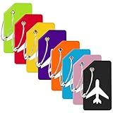 8 Pack Silicone Luggage Tag for Suitcases with Stainless Loop, TSA Approved, Privacy Protection Travel Essentials Bag Tags by Gostwo, Mixed Color