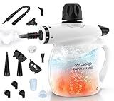 LABIGO Steam Cleaner, Pressurized Handheld 13pcs Multi-Purpose Natural Deep Cleaning Steamer, Portable Steamer for Cleaning Home, Grout, Kitchen, Car, Window, Upholstery, Bathroom and Clothes, White