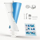 Wind Turbine, 500W 42.65ft/s 2 Blades Vertical Axis Wind Turbine Generator Home Windmill Kit Hybrid Wind System with Controller for Home, Business, Industrial Energy Supply (500W 12V White + Blue)