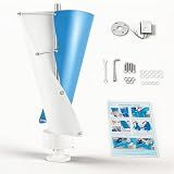 Wind Turbine, 100W 42.65ft/s 2 Blades Vertical Axis Wind Turbine Generator Home Windmill Kit Hybrid Wind System with Controller for Home, Business, Industrial Energy Supply (100W 12V White + Blue)