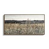 InSimSea Extra Large Framed Vintage Wall Art, Flower Meadow Prints,20x40In