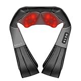 Nekteck Shiatsu Neck Massager with Heat for Pain Relief Deep Tissue, 2026 Upgraded 3D Back Shoulder Kneading Massage Pillow, Body Muscle Relaxation Tools Gifts for Him Her, Black (NOT Cordless)