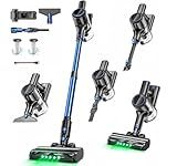 OUYFHK Cordless Vacuum Cleaner, 45000Pa/450W/50Mins Vacuum Cleaners for Home, 8-in-1 Stick Vacuum with LED Screen, Anti-Tangle, Lightweight Rechargeable Vacuum for Carpet Pet Hair Hardwood Floor Blue