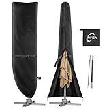 Kipiea Patio Umbrella Cover for 9'-13' Cantilever Umbrella, Upgraded 600D Heavy Duty Outdoor Umbrella Covers with Support Pole and Zipper
