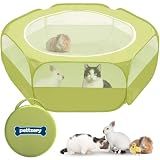 Small Animal Playpen with Zippered Top, Portable Waterproof Pet Cage (47"x23") for Kitten, Bunny, Guinea Pig, Hamster, Chicken Brooder, Indoor & Outdoor Exercise Pen, Foldable Design